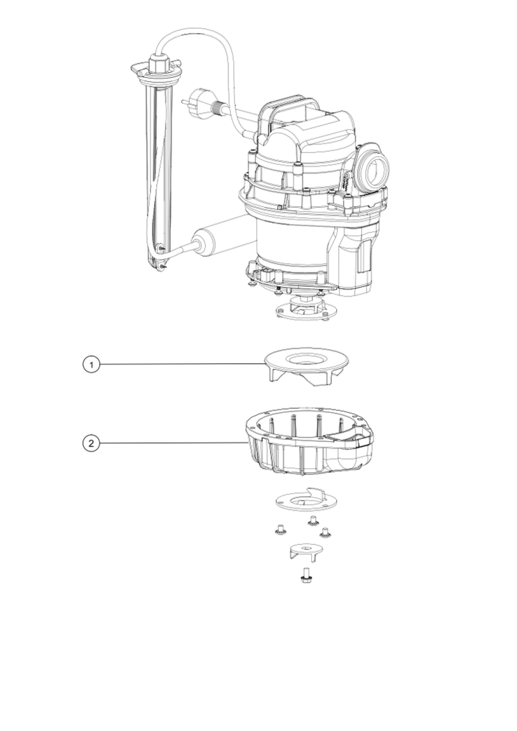 KESSEL-Austauschpumpe KTP/SPZ 1000 230 V, mit Schwimmer