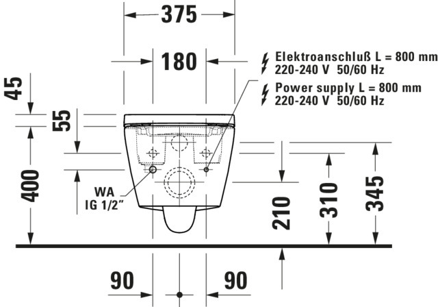 DU SensoWash D-Neo Kompakt Dusch-WC,Weiß 378x575x405mm,TS,Rimless,Wandhängend