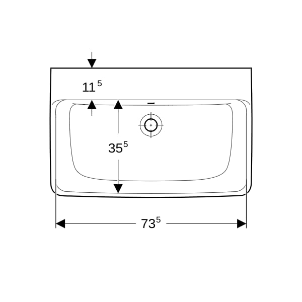 Geberit Renova Plan Waschtisch, 75x48cm o. Hl., m. Ül., weiß, KeraTect