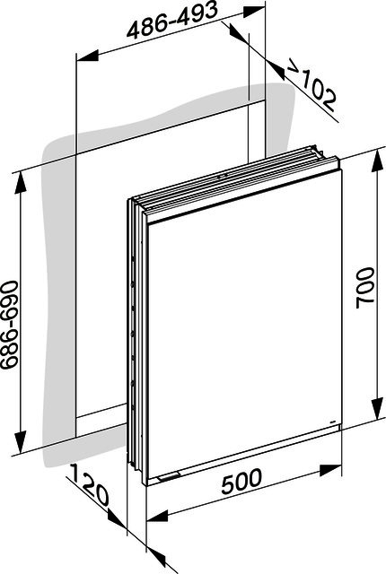 KEUCO Royal Modular 2.0 SPS, bel. 80011, Einb,1Steckd,sb-elox,500x900x120mm