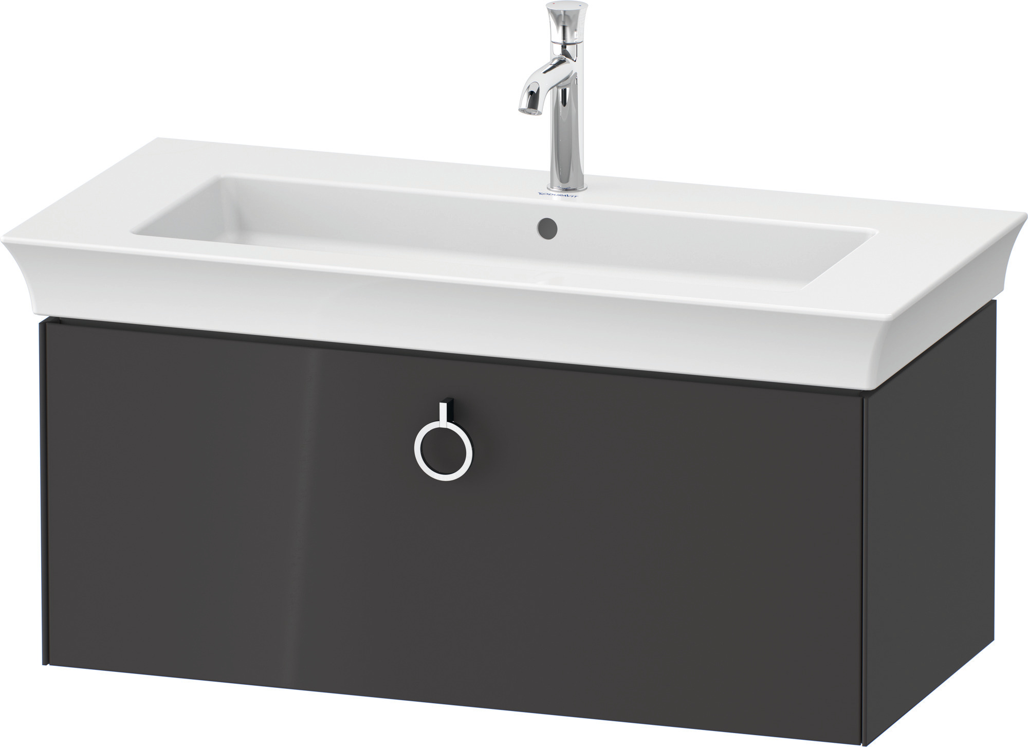 Duravit WTU wandh. White Tulip,1 Ausz., mit Griff,410x984x458,Graphit Hochglanz