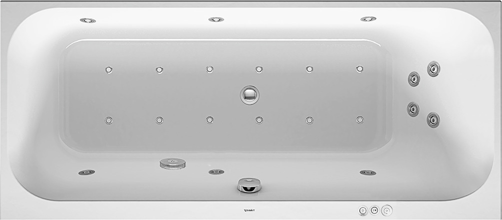 Duravit Whirlwanne Happy D.2 1700x750mm Einbauv. R-Schräge re. Combi P, weiß