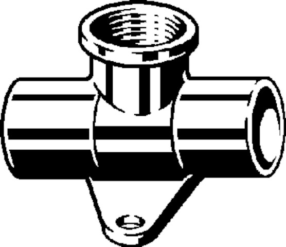 Viega Wandscheiben-T-Stück 94490G in 15mm x Rp1/2 x 15mm Rotguss