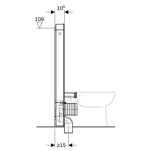 Geberit Monolith Sanitärmodul für Stand-WC 114cm, Steinzeug Betonoptik, Aluminium