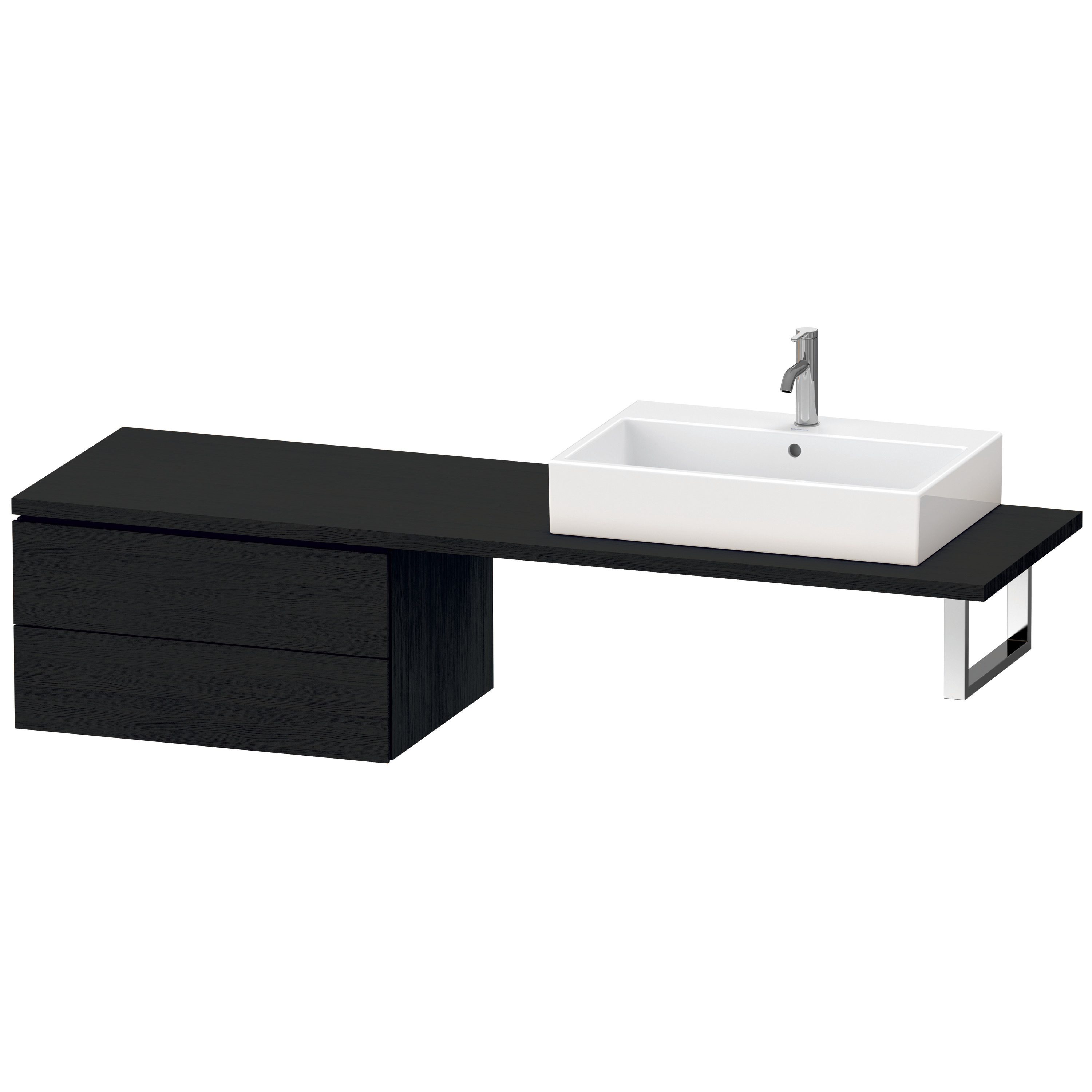 Duravit US f.Kons.Comp. L-Cube400x720x547mm 2 Schubkästen, Eiche Schwarz