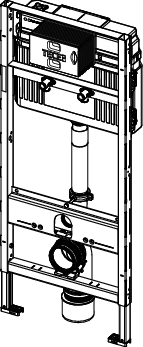 TECEprofil WC-Modul mit Uni-Spülkasten f Geberit Publica Ausgussb., Bauh. 1340 mm