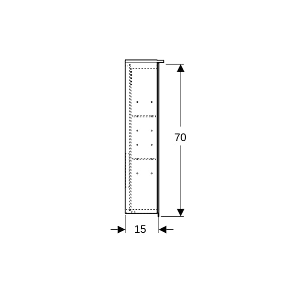 Geberit Option Plus Spiegelschrank m. Beleuchtung, drei Türen, 90x70x17,2cm