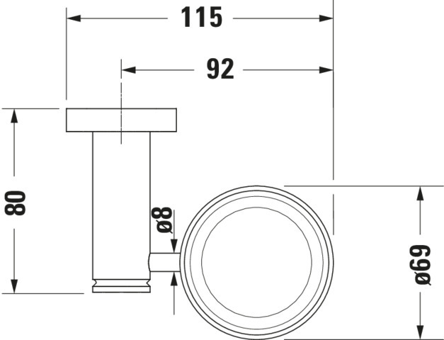 DU D-Code Glashalter Glas rechts, Chrom