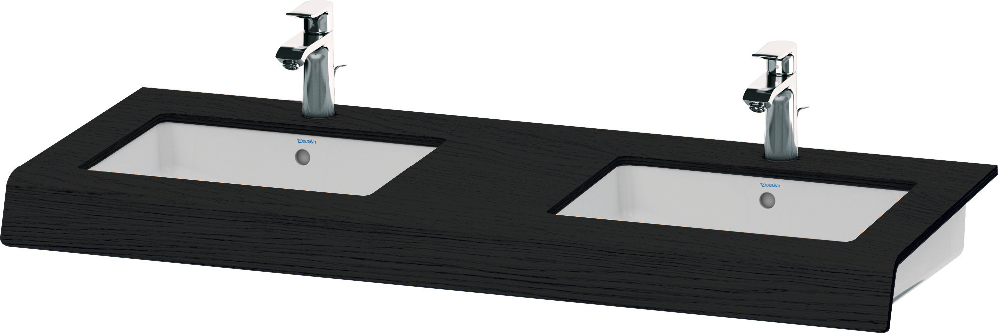Duravit Konsole var. DuraStyle 550x800x100mm 2 Ausschnitt, Eiche Schwarz