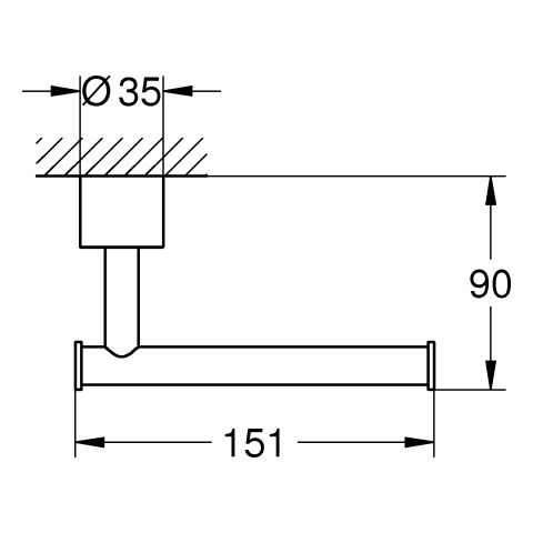 GROHE WC-Papierhalter Atrio 40891 ohne Deckel hard graphite gebürstet
