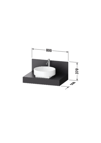 Duravit Balcoon Konsole 800X370X550 MVS Ausschnitt 1 mittig,Lava Struktur