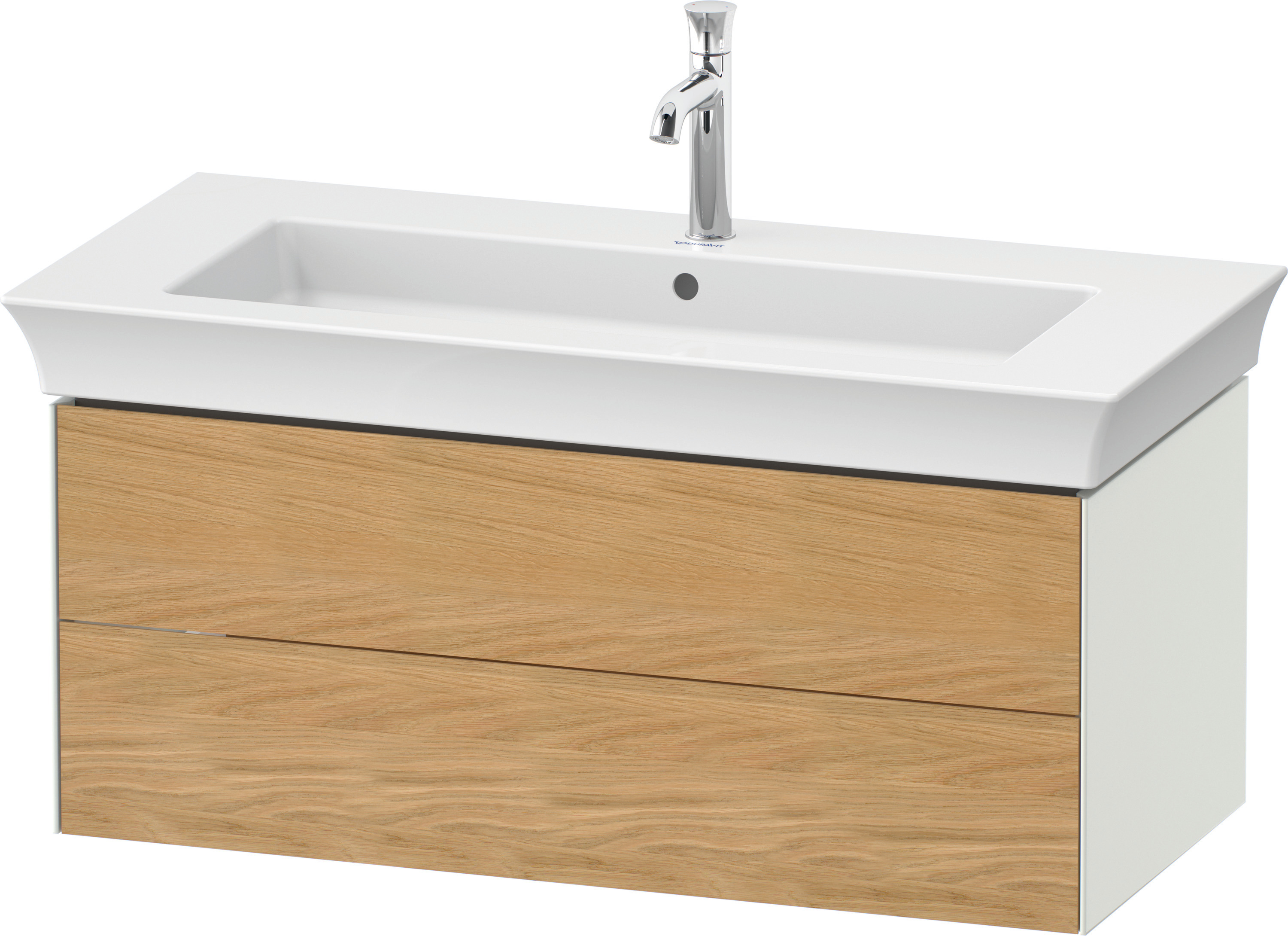 Duravit WTU White Tulip wandh., 2 SchKa 410x984x458mm,Eiche N.M/Weiß Seidenmatt