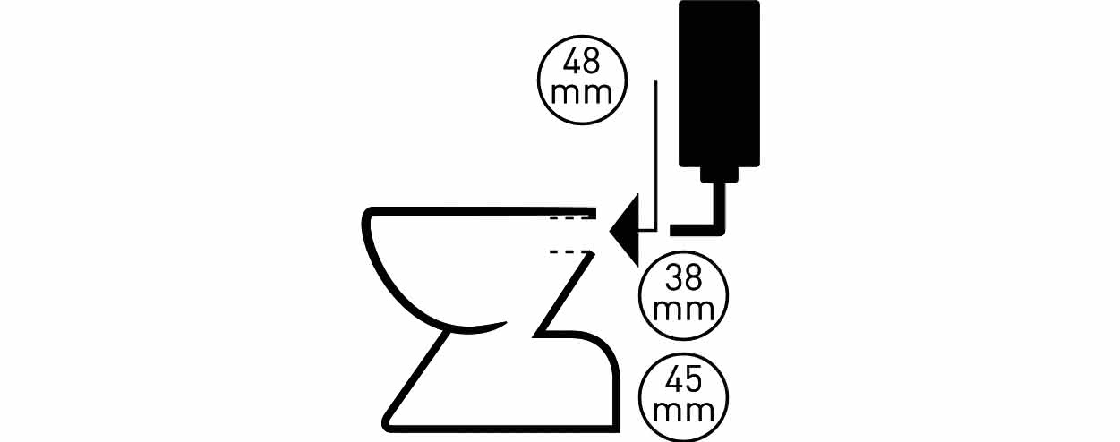 Spülrohrverbinder weiß für alten Einlauf 48mm und Spülkastenrohr 38-45mm (66W)