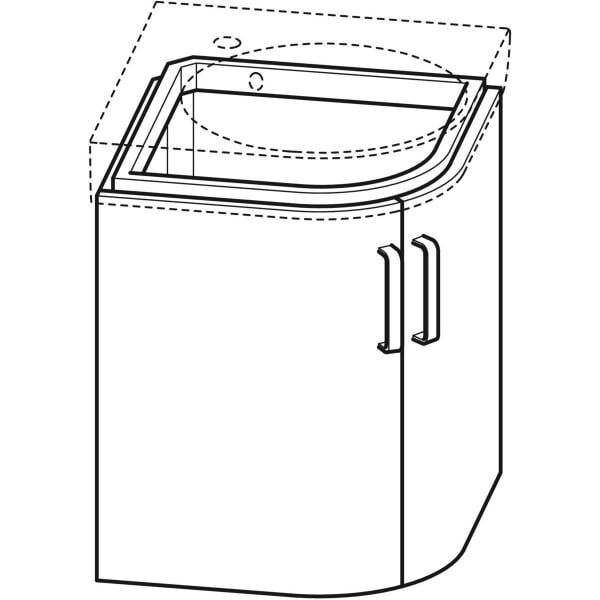 Geberit Renova Compact US 69cm für Eck-WT 69,5cm, mit 2 Türen, 69x60,4x55cm, hgrau