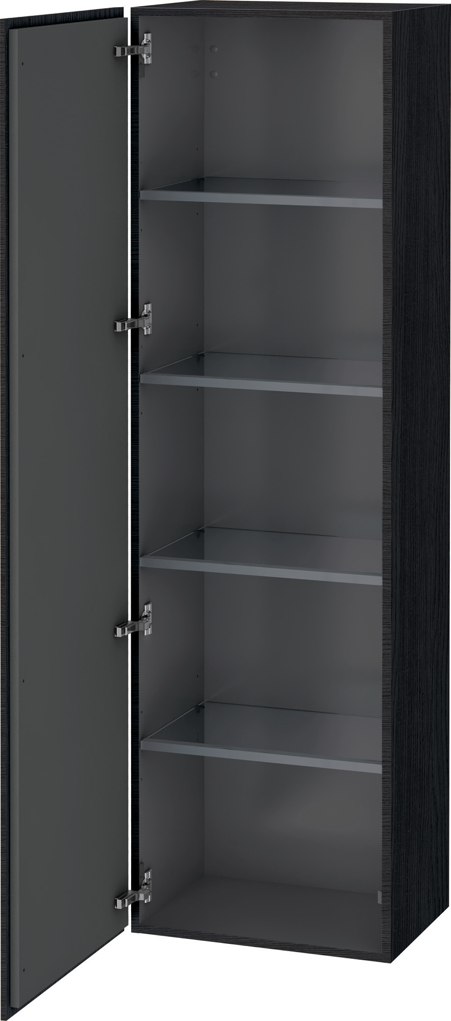 Duravit Hochschrank L-Cube 363x500x1760mm 1 Tür, TA li., Eiche Schwarz