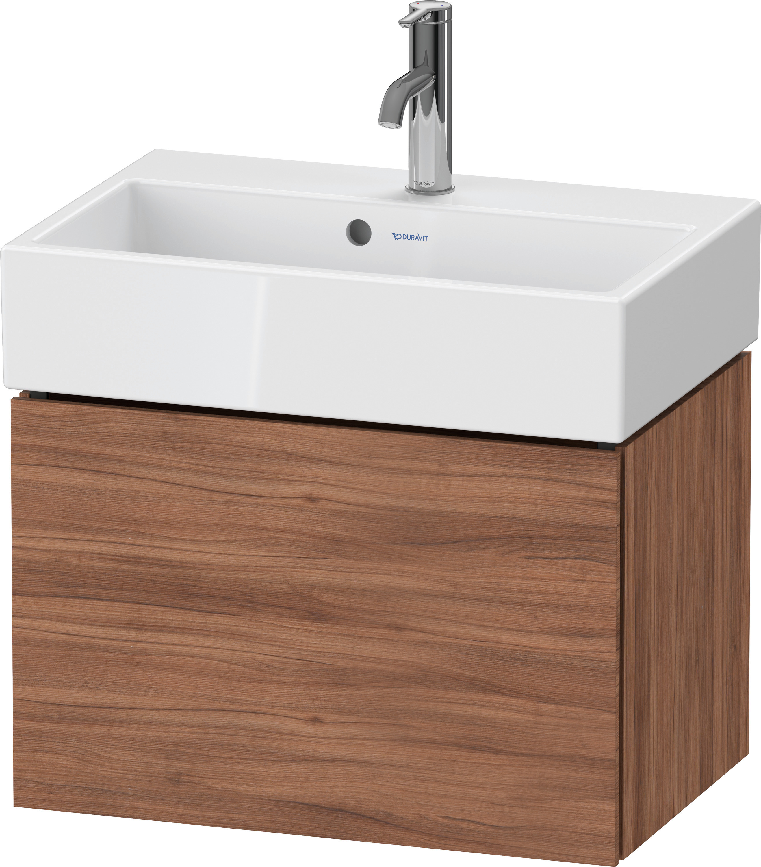 Duravit WTU L-Cube wandhängend, 1 Auszug 394x584x391mm, Nussbaum Natur