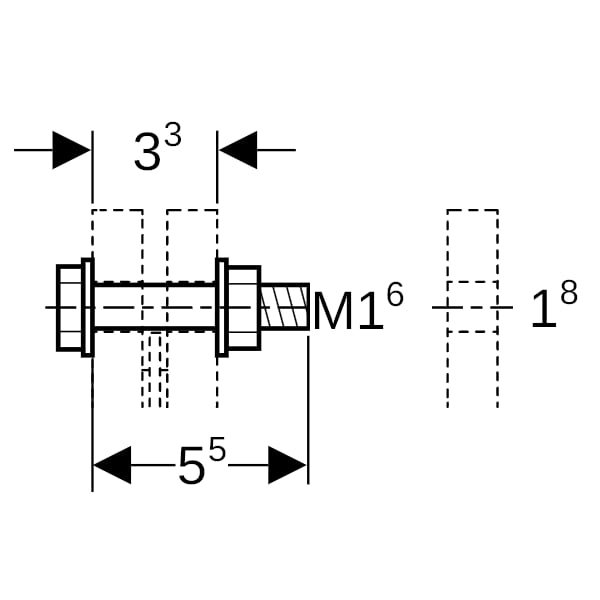 Geberit Schraubenset für Flanschverbindung aus Stahl verzinkt 16x55