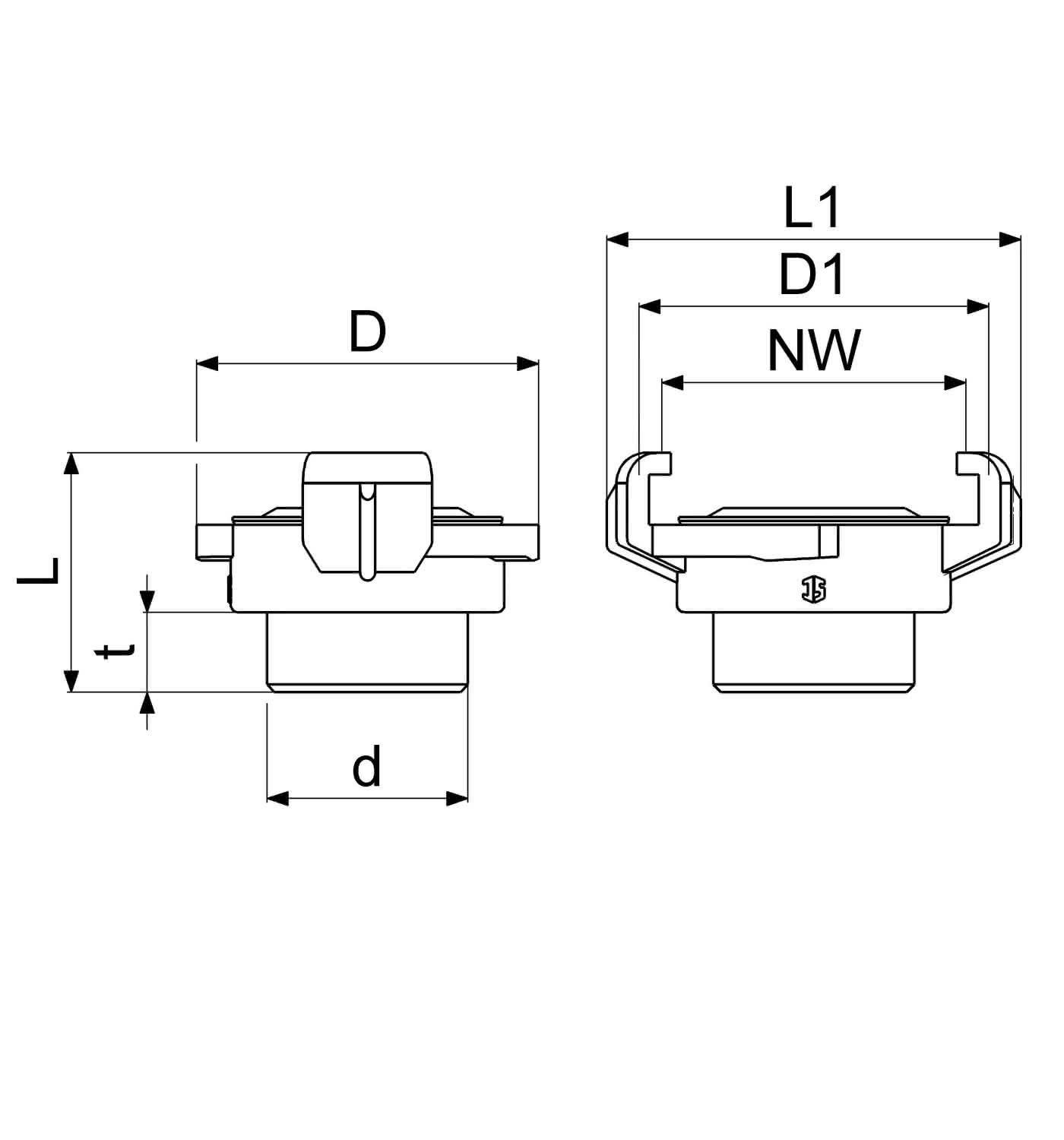 Schnellkupplung Gewindestück AG DN20 3/4",MS,KTW u. W270 Freigabe