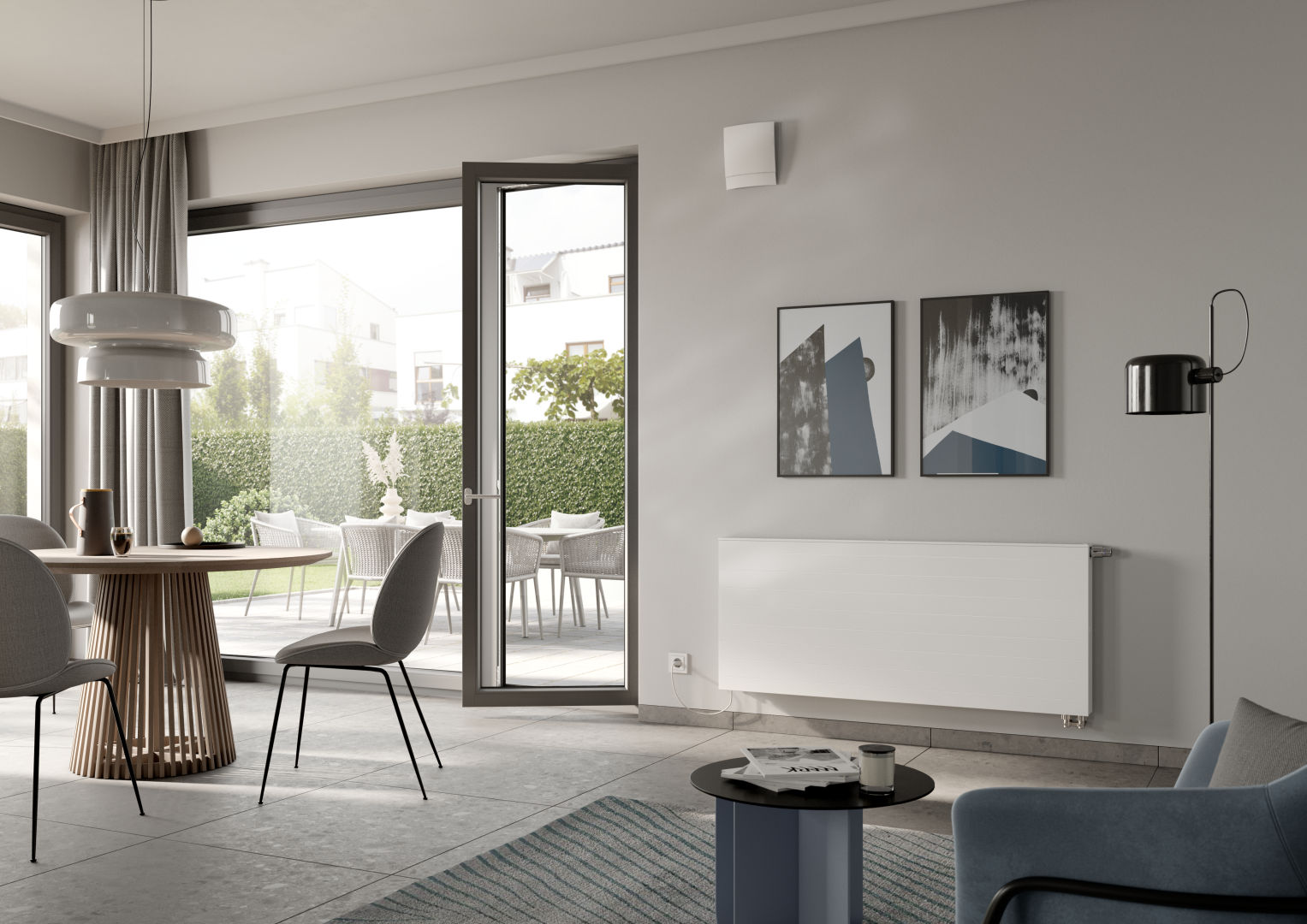 Kermi x-flair Line-K T22 559x102x1005 RAL9016, 10bar, m.Abd, BK