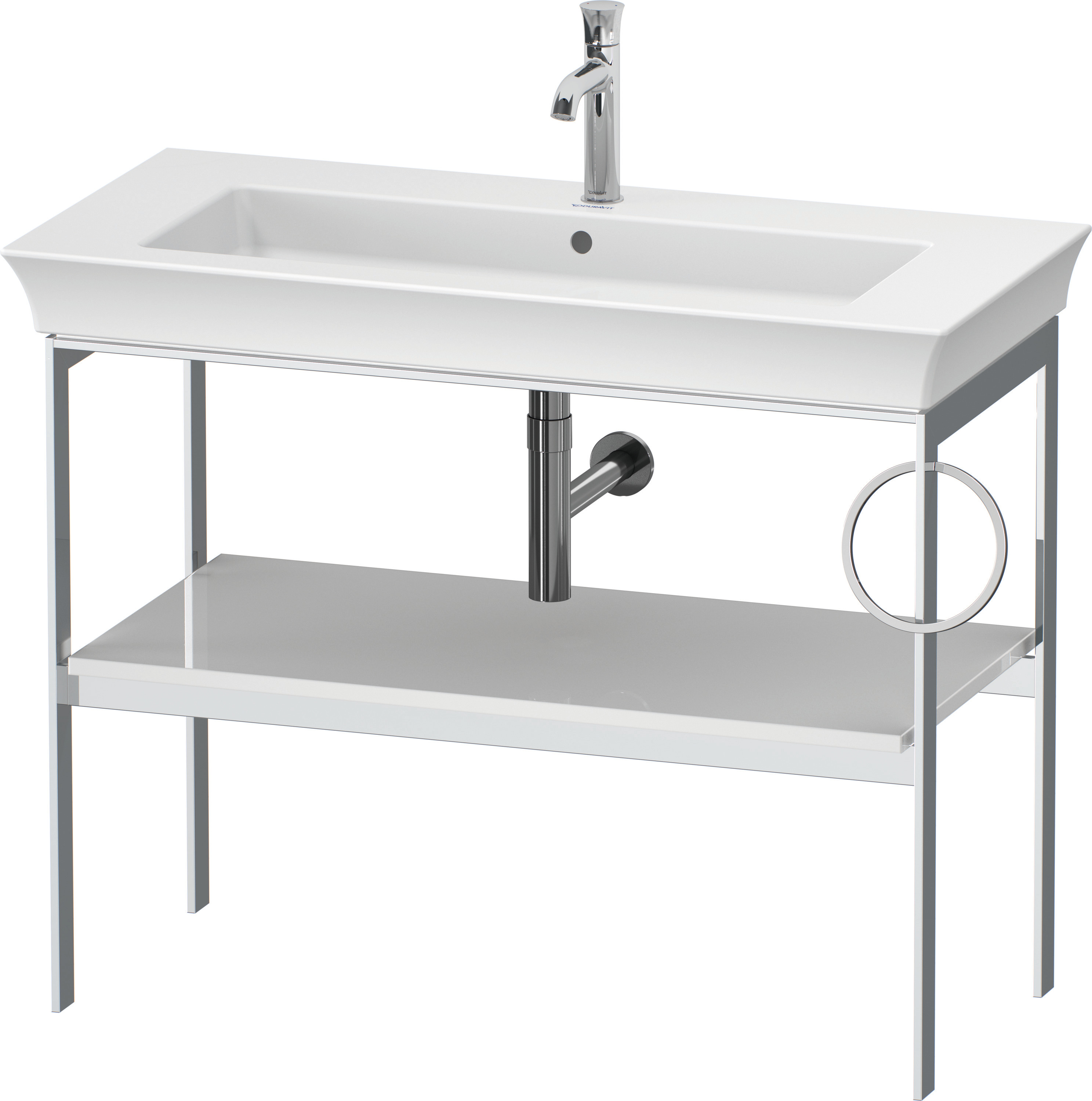 Duravit Metallkonsole bodenst. White Tulip 760x984x450,HH r.,Weiß Hochglanz
