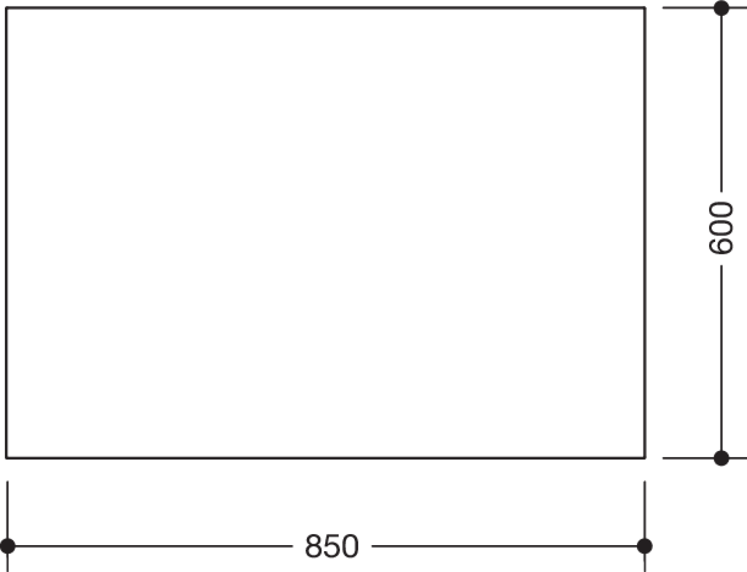 HEWI Kristallglasspiegel, 850 x 600mm