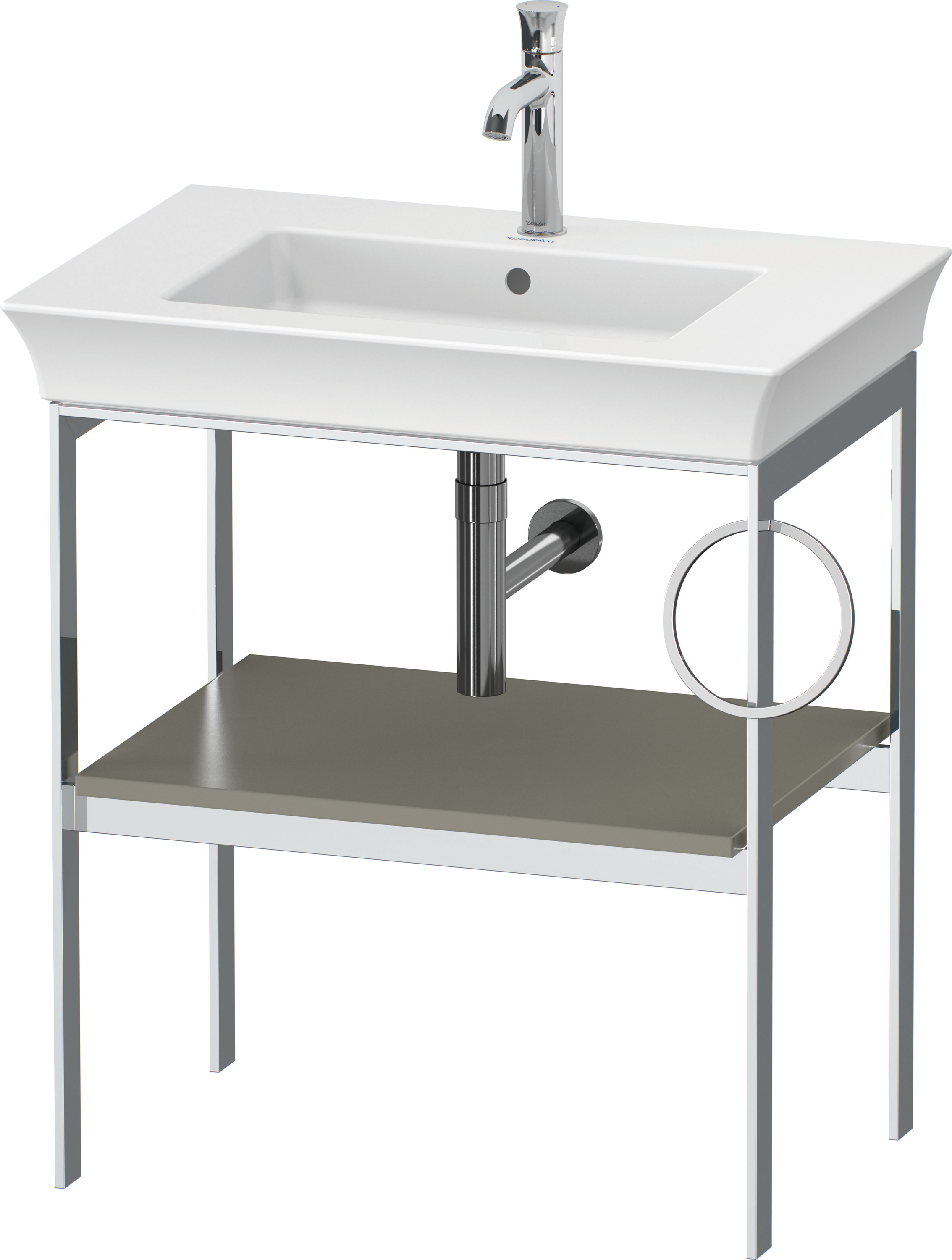 Duravit Metallkonsole bodenst. White Tulip 760x684x450,HH r.,Steingrau Seidenmatt