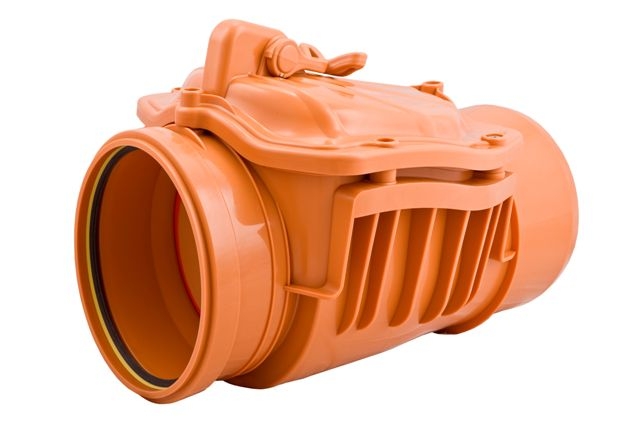 airfit Rückstauklappe DN 200, rotbraun mit zusätzlichem Handverschluss