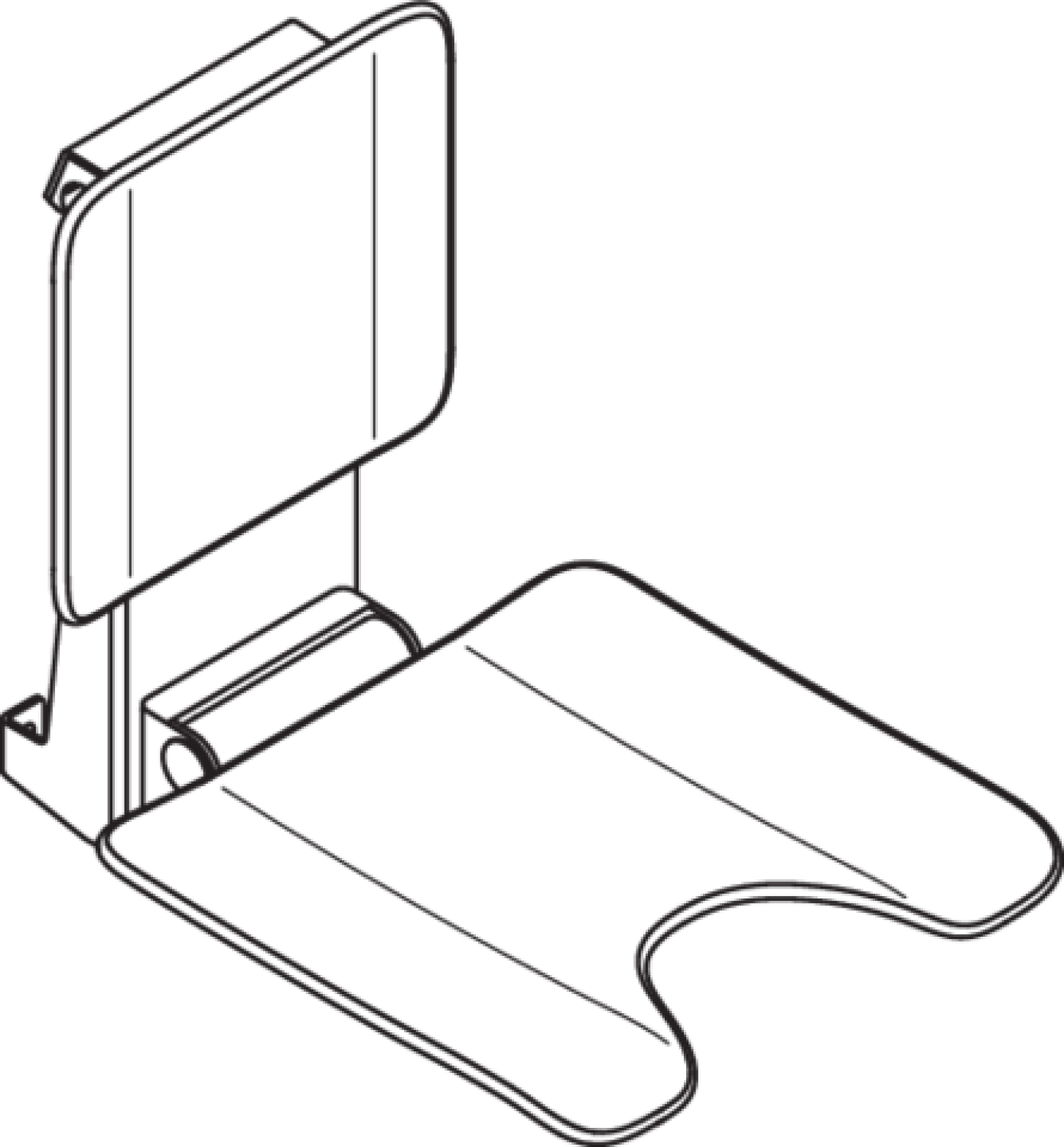 HEWI Einhängesitz mit Schamausschnitt, B:450, H:533, T:637 weiß tiefmatt