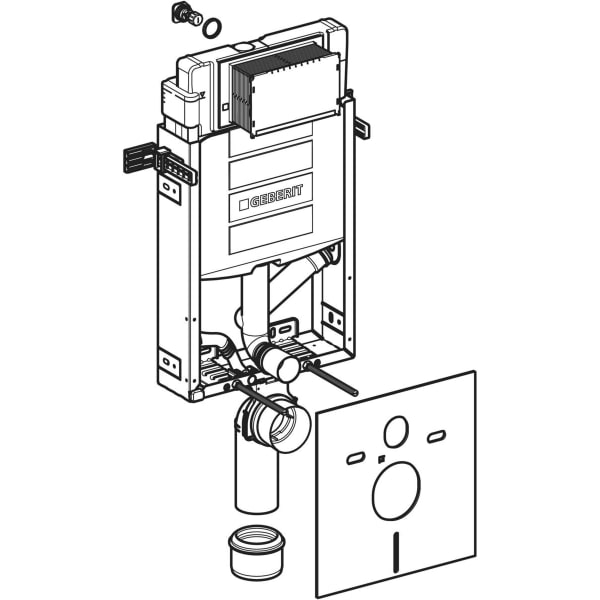 Geberit Kombifix Element für WWC, 108 cm mit Sigma UP-SPK 12 cm, (DuoFresh)