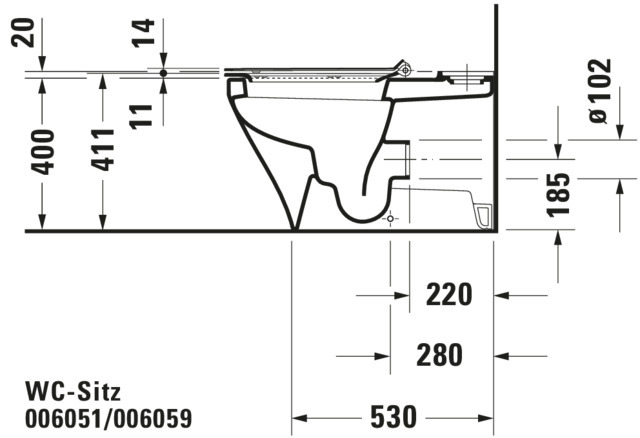 DU WC-Sitz DuraStyle mit SoftClose Scharniere edelstahl, lang, weiß
