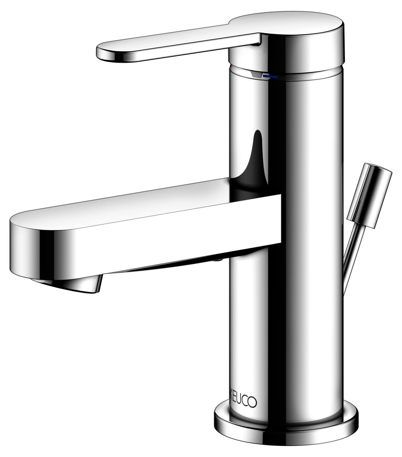KEUCO EHM-WT-Mischer 60 IXMO 59504 m.Zug.-Ablgrt. Flat, Rosette r/e verchr.