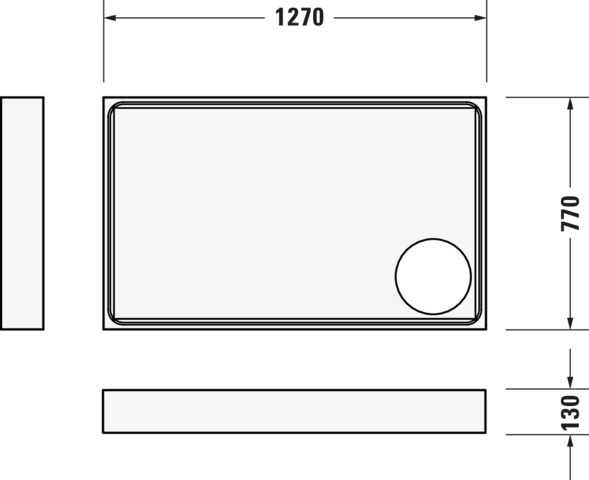 Duravit Starck Slimline Duschw. 1300x800x60mm Weiß
