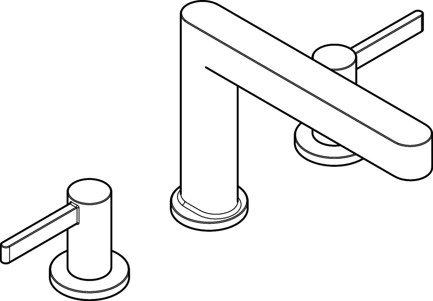 Hansgrohe 3-Loch Waschtischarmatur 110 Finoris mit Push-Open Ablaufgarnitur chrom