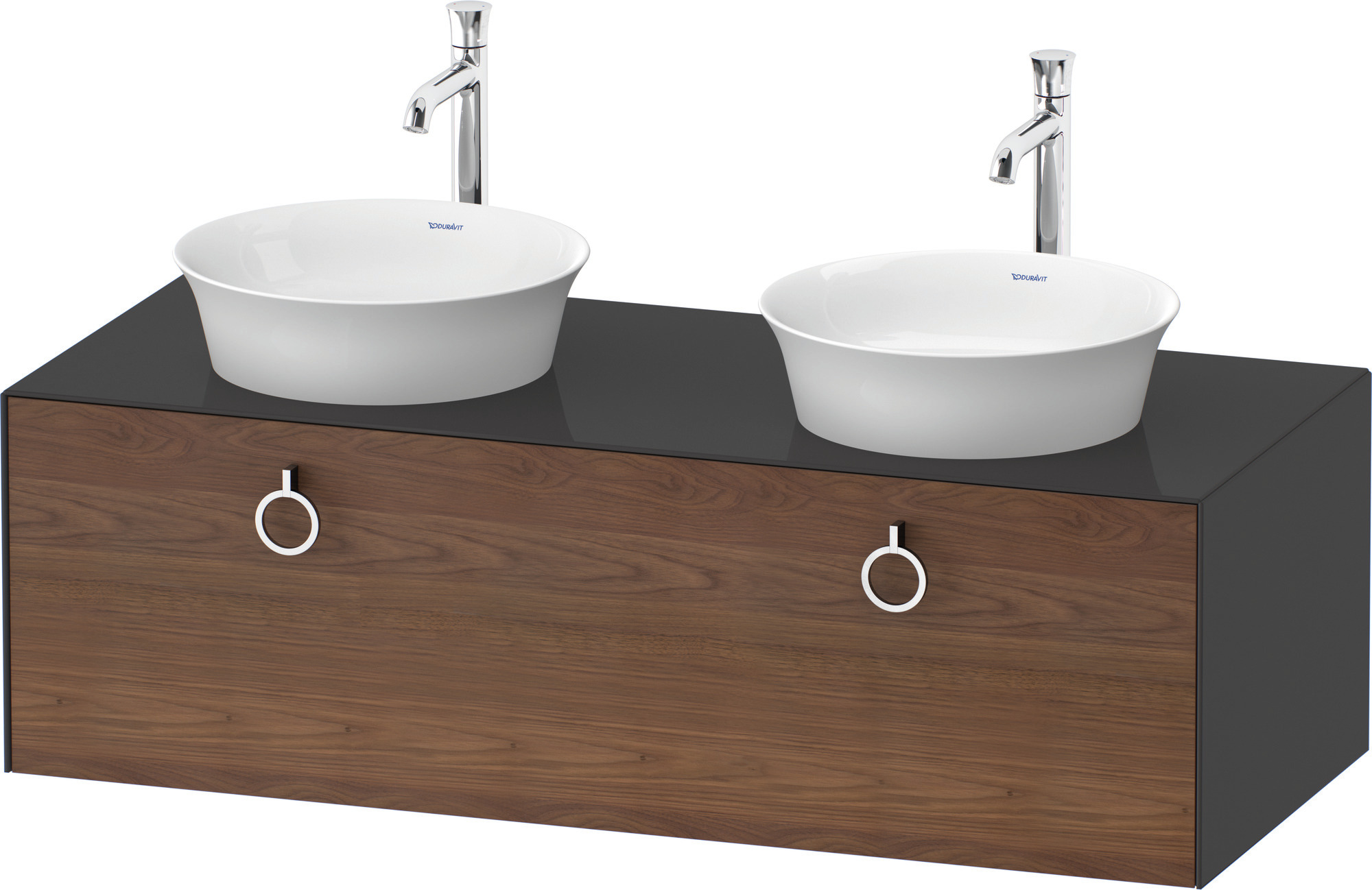Duravit WTU wandh.White Tulip,1 Aus.,m.Griff Aus.b,408x1300x550,A.Nussb.M./Graph.HGL