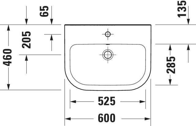 DU D-Code 2.0 Waschtisch, Weiß Hochglanz Rund, 60cm