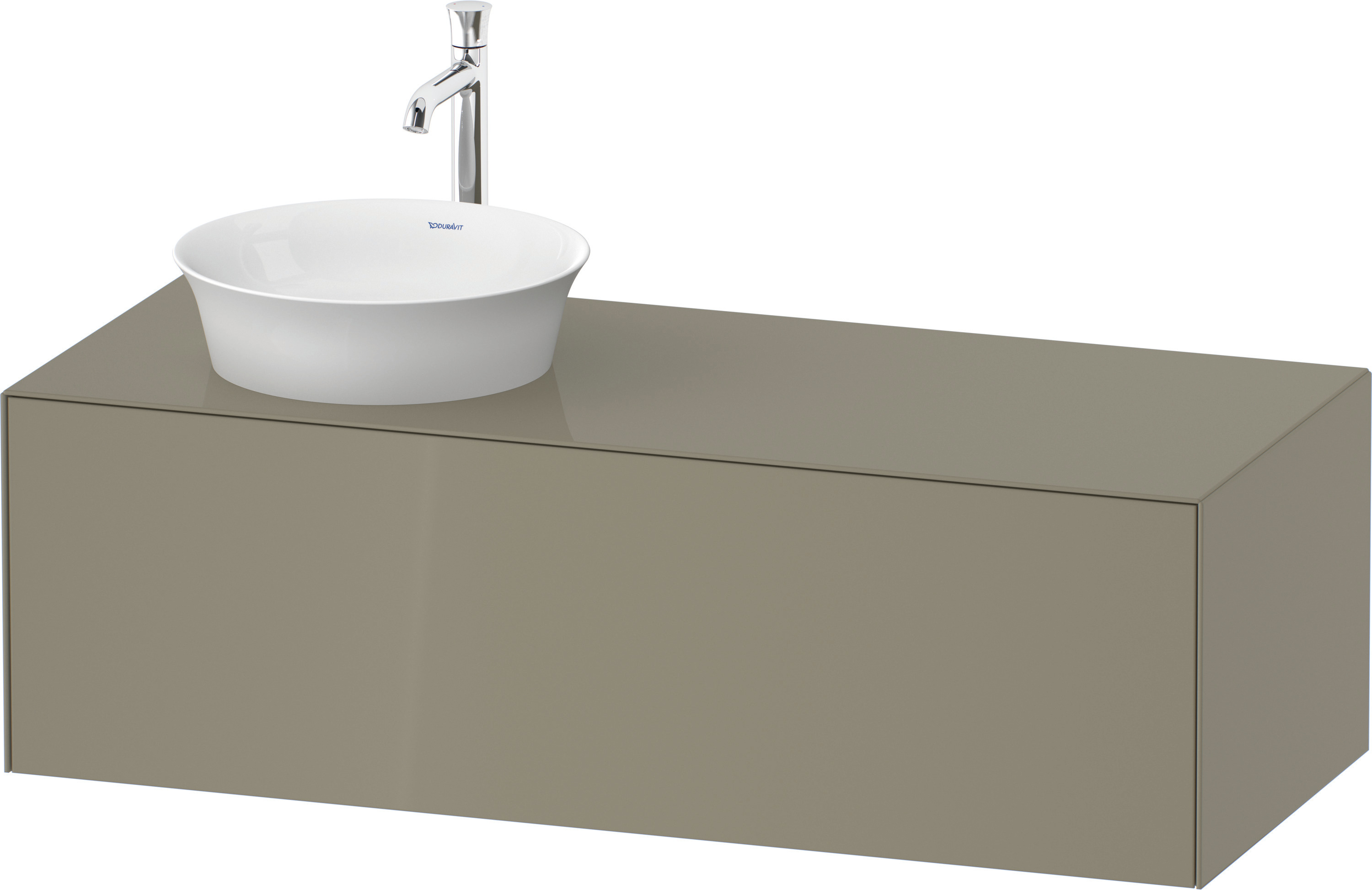 Duravit WTU White Tulip wandh,1 Auszug,B li. 408x1300x550mm, Steingrau Hochglanz