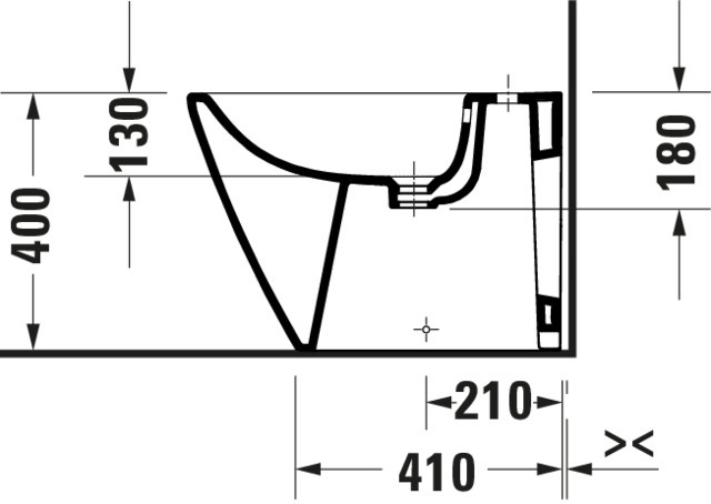 Duravit Standbidet D-Neo, 580mm, Weiß mit ÜL, mit HLB, 1 HL, BTW