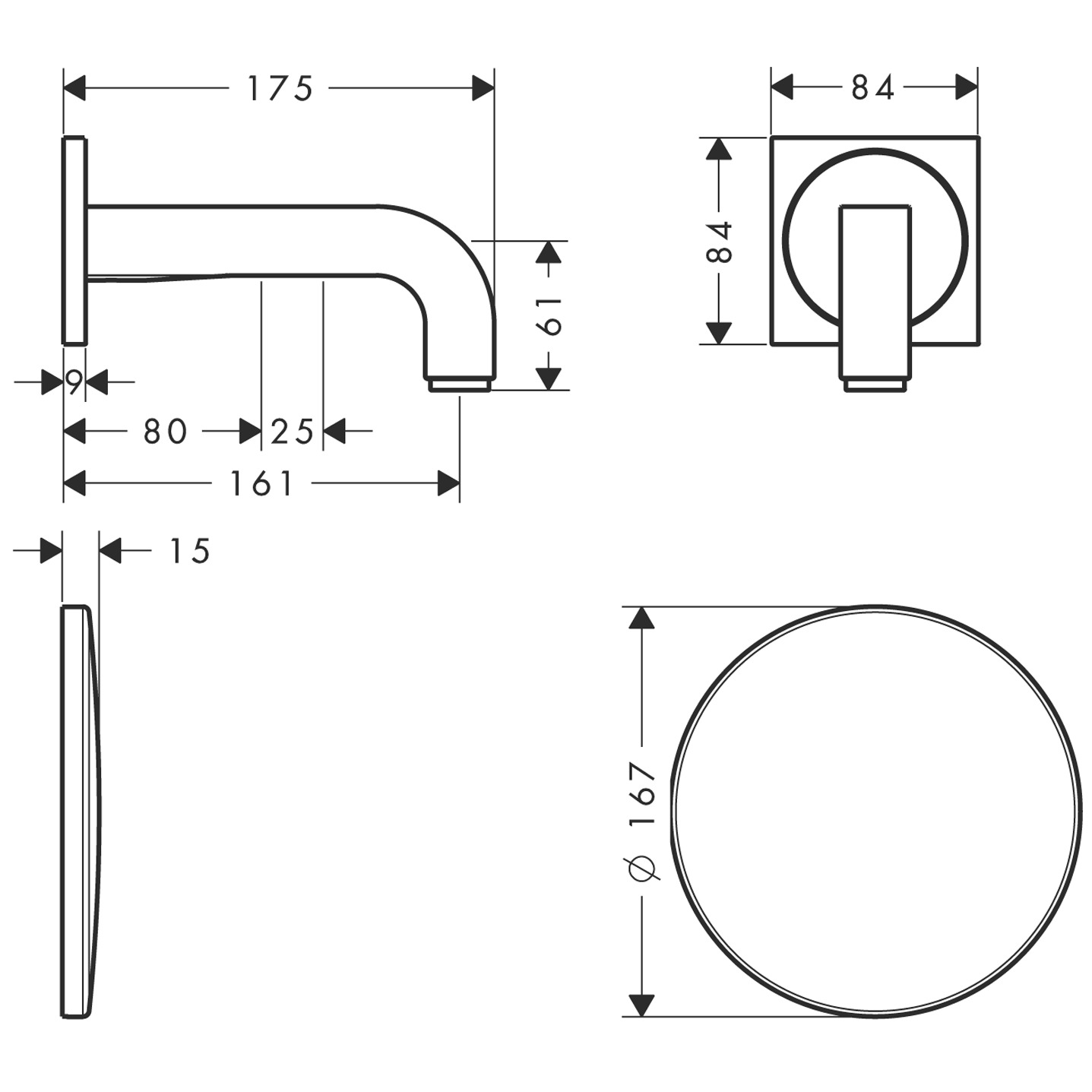Hansgrohe Waschtischmischer Unterputz Axor Citterio Elektronik PRG kurzer Auslauf