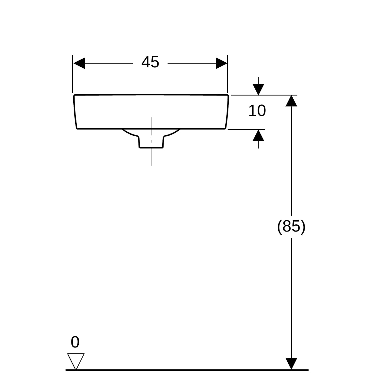 Geberit Renova Compact Eck-HWB, 45x39,5cm m. Hl., m. Ül., weiß, KeraTect