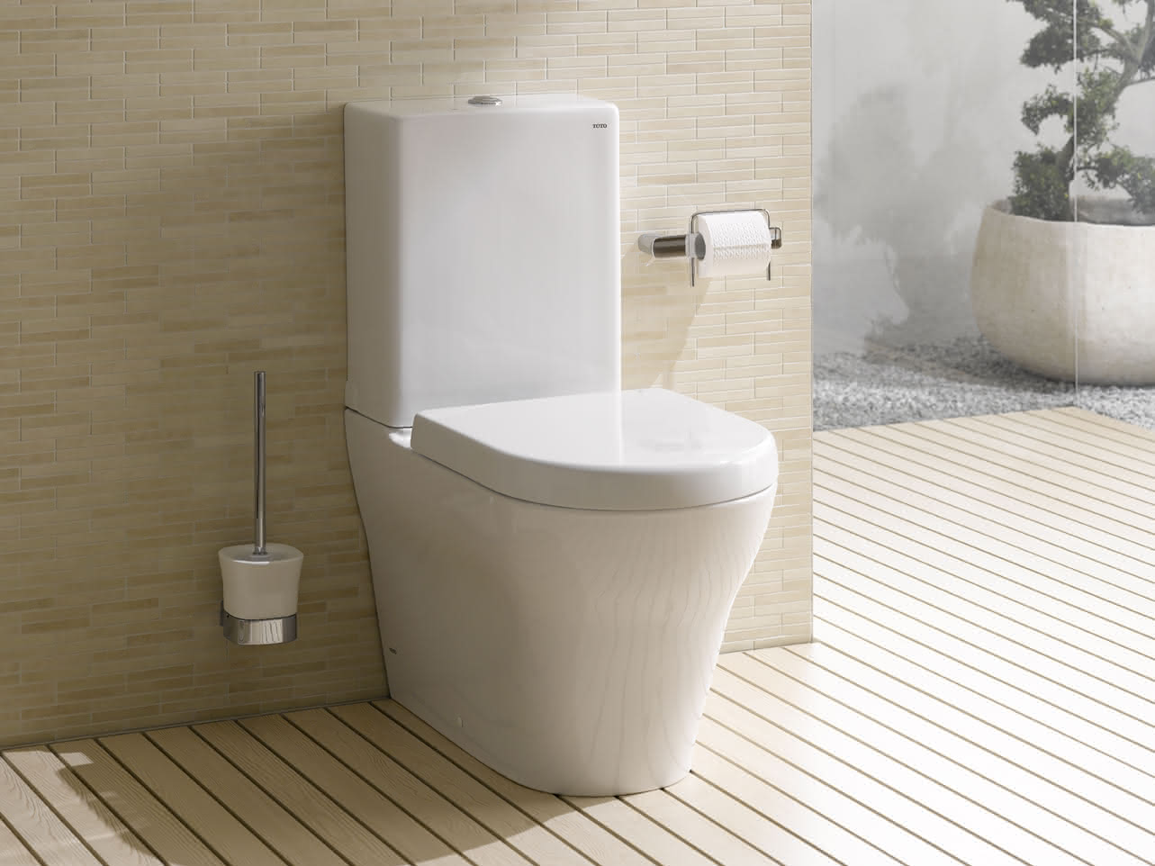 TOTO MH Stand-WC CW161Y tief mit Tornado-Flush, Abgang waagrecht weiß