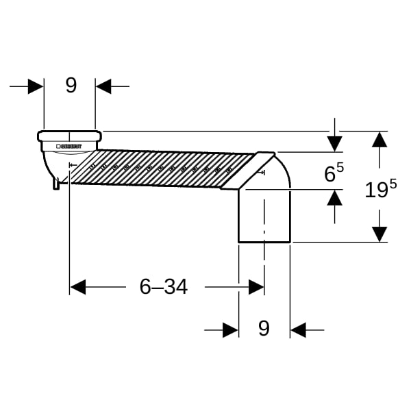 Geberit Set Versprungbogen für Stand-WC