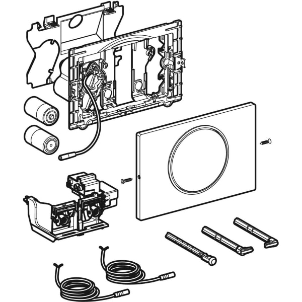 Geberit Sigma10 WC-Strg. elektron.Spül, Batt. 1-Mengen-Sp., SKG, BT, man., gebü. pol.