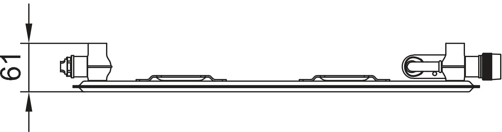 Kermi Profil-V Hyg T10 600x61x1400 QN843, RAL9016, 10bar, Vent.re, o.Abd,BK
