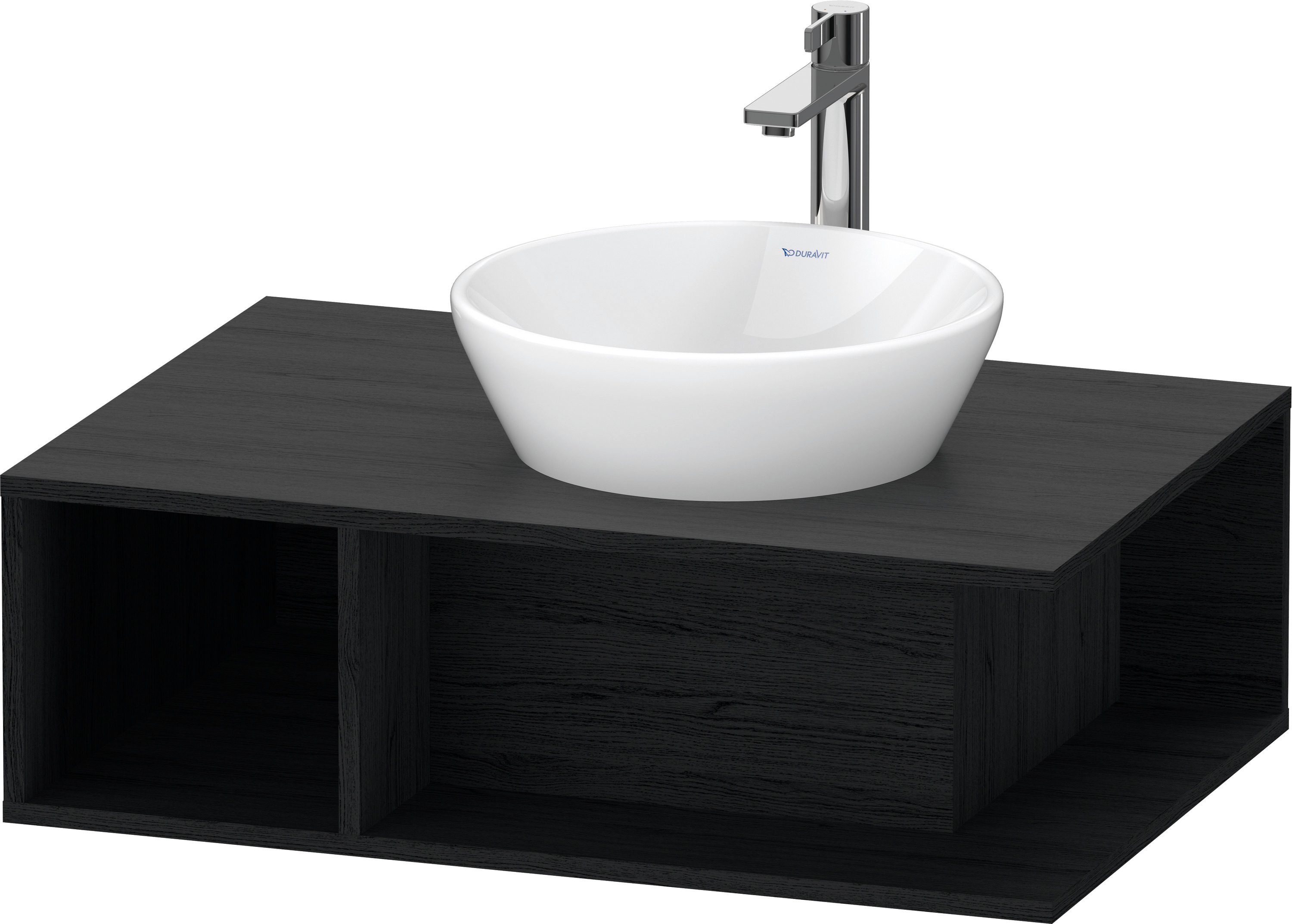 Duravit D-Neo WTU wandh.,1 offenes Fach l., 260x800x550mm, Eiche Schwarz