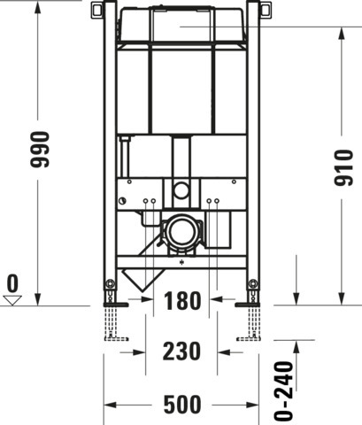 DU DuraSyst. für WWC,Standard,Trockenbau Höhe 990,Spülbed.mechanisch Vorne/Oben