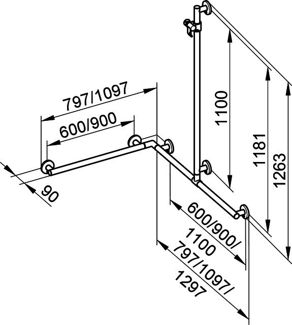 KEUCO Duschhandlauf Plan Care 34915 m.Br.stg. 597 797 1263mm verchr.