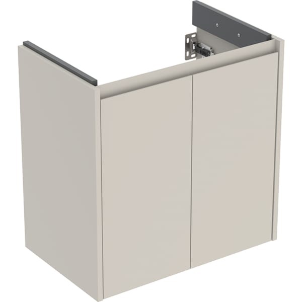 Geberit Renova Compact US für WT, mit 2 Türen 59,7x60,3x36,7cm, sandgrau/l. seidenmatt