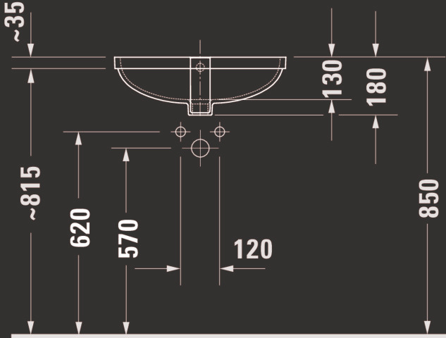 Duravit No.1 Einbau-WT 490mm, Einbau v.unten,m.ÜL, o.HL,geschl.,Weiß