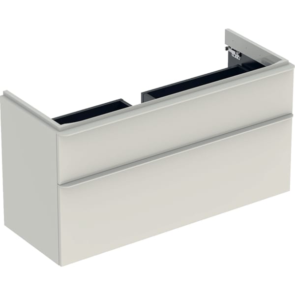 Geberit Smyle US für WT, eckig, m. 2 Schubl. 118,4x61,7x47cm, sand-grau