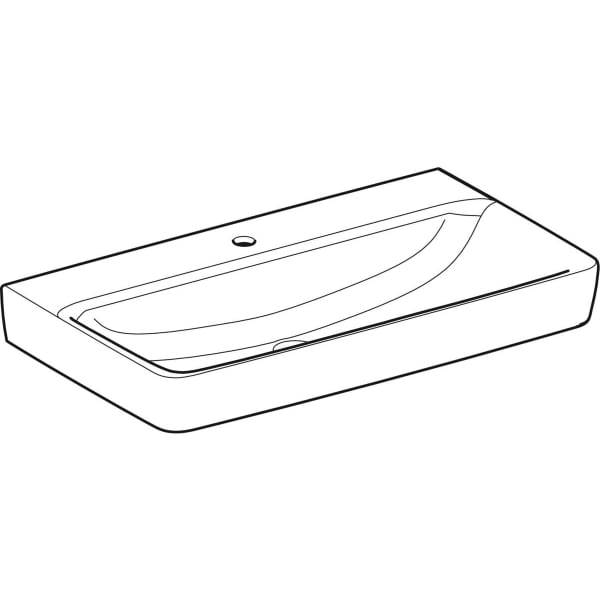 Geberit Renova Plan Waschtisch, 85x48cm m. Hl., o. Ül., weiß, KeraTect